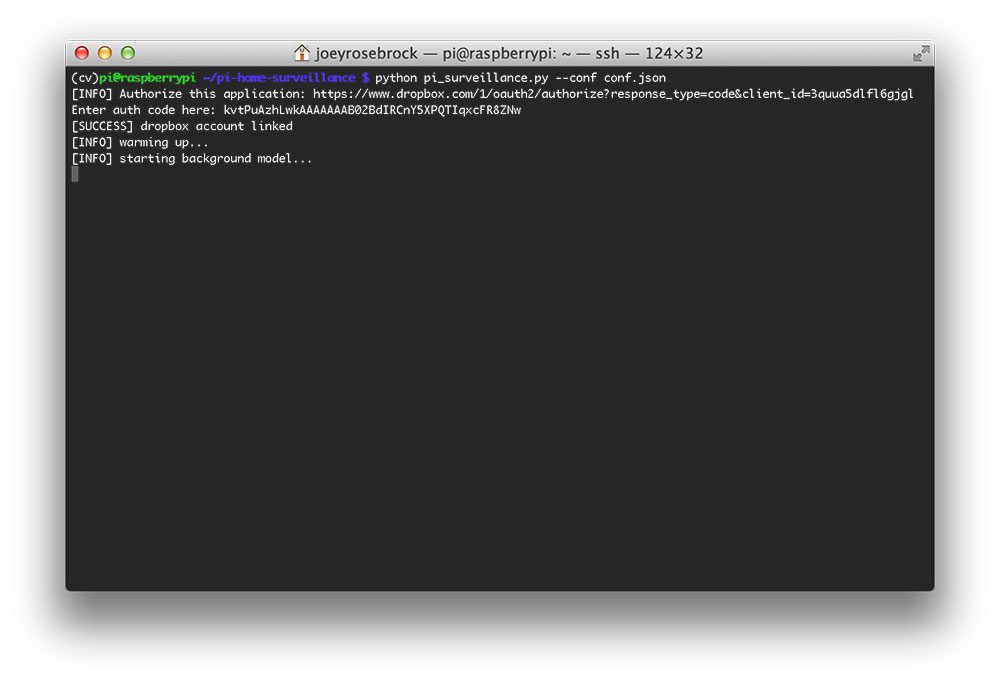 Figure 6: Integration with Dropbox is now complete. We can now upload images directly to our Dropbox account via our Python code.