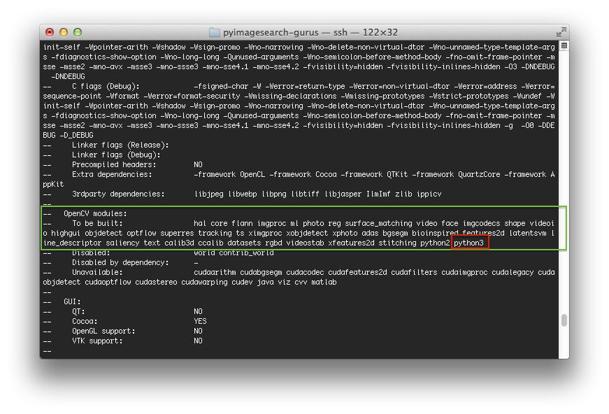 Figure 2: A good sanity check to perform prior to kicking off the compile process is to ensure that "python3" is in the list of modules to be compiled.