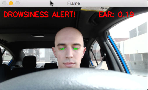 Detect tired drivers using OpenCV, dlib, and computer vision.