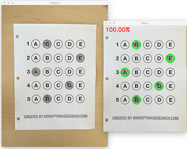 Use OpenCV and computer vision to build an automatic test grader and OMR system.
