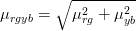 \mu_{rgyb} = \sqrt{\mu_{rg}^2 + \mu_{yb}^2}