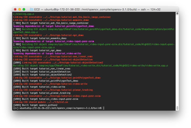 Figure 4: OpenCV with CUDA support has successfully compiled.