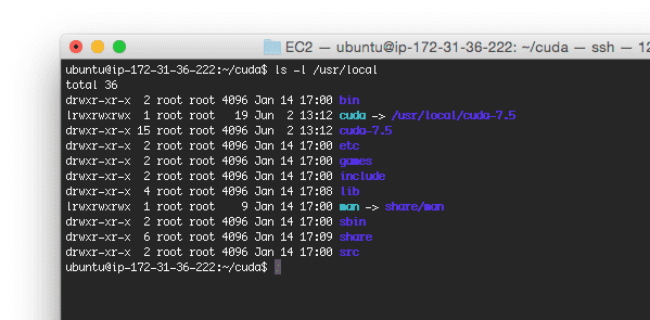 Figure 3: Verifying that the CUDA Toolkit has been installed.