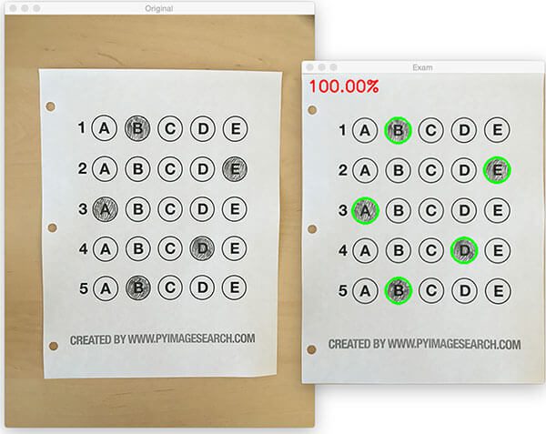 bubble sheet multiple choice scanner and test grader using
