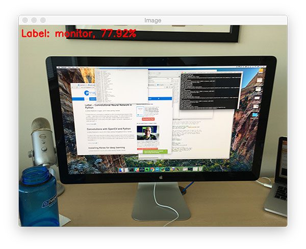 Deep Learning How Opencv S Blobfromimage Works Pyimagesearch Figure 4 I Tested The Pre Trained Network On My Computer Monitor As Well Here We Can See Input Image Is Correctly Clified Using Our Convolutional